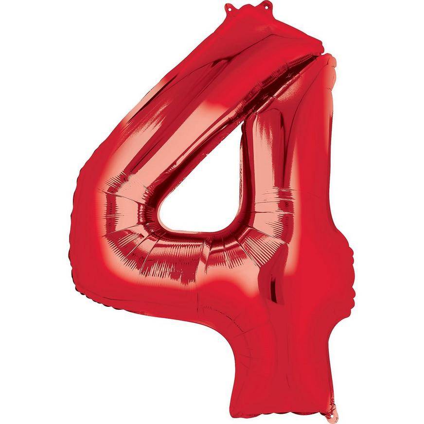 Uninflated 34in Red Number Balloon (4)