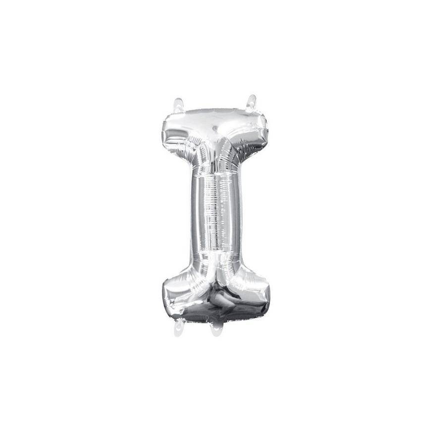 Uninflated 13in Air-Filled Silver Letter Balloon (I)