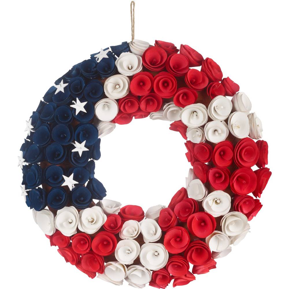 Americana Wood Chip Wreath