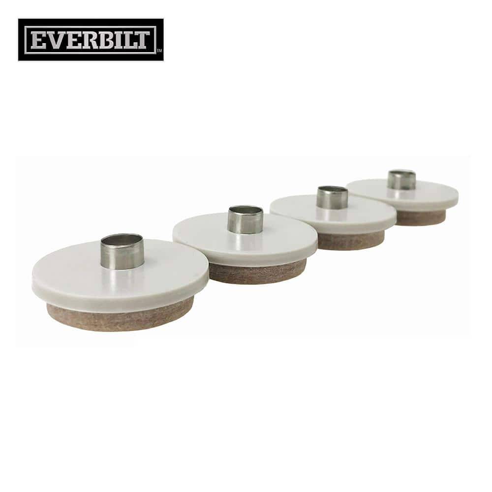 Everbilt 1-1/2 In. Beige Round Felt Pads Nail-On Furniture Glides For Floor Protection (4-Pack)