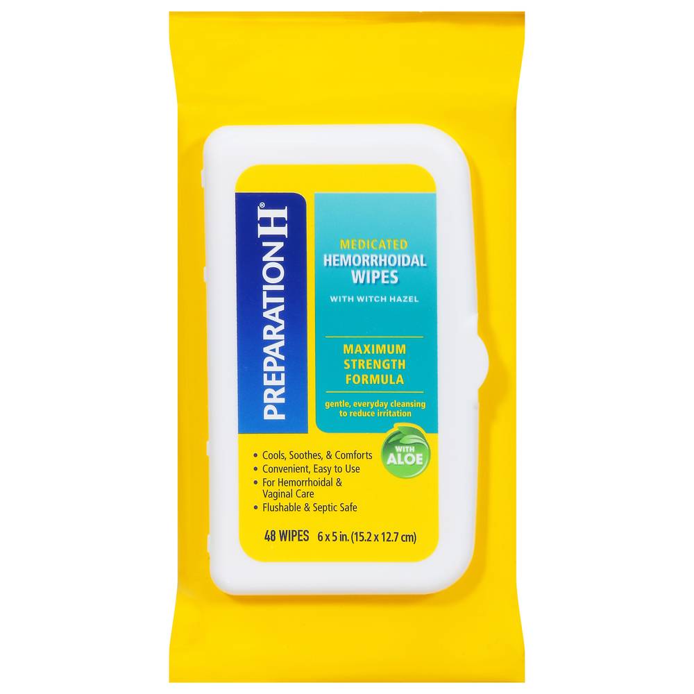 Preparation H Hemorrhoidal Medicated Wipes With Hazel