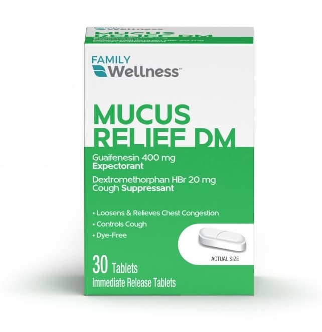 Family Wellness Mucus Relief Dm Cough Suppressant Tablets (30 ct)