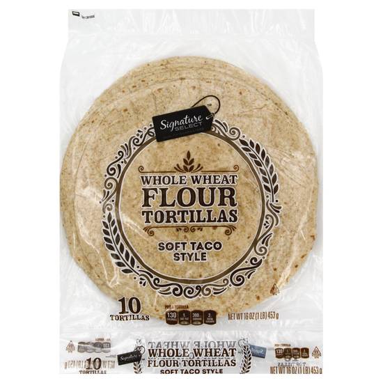 Signature Select Soft Taco Style Whole Wheat Flour Tortillas (16 oz)