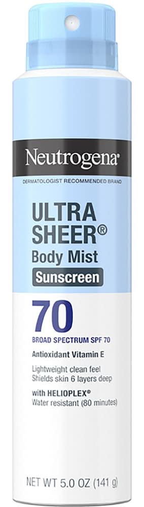 Neutrogena Ultra Sheer Body Mist SPF 70 5 oz Sunscreen