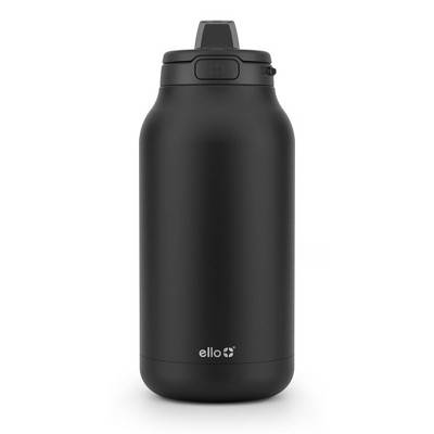 Ello Hydra Stainless Steel Water Bottle 64 oz, Black