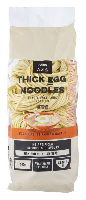 Coles Asia Thick Egg Noodles (340g)