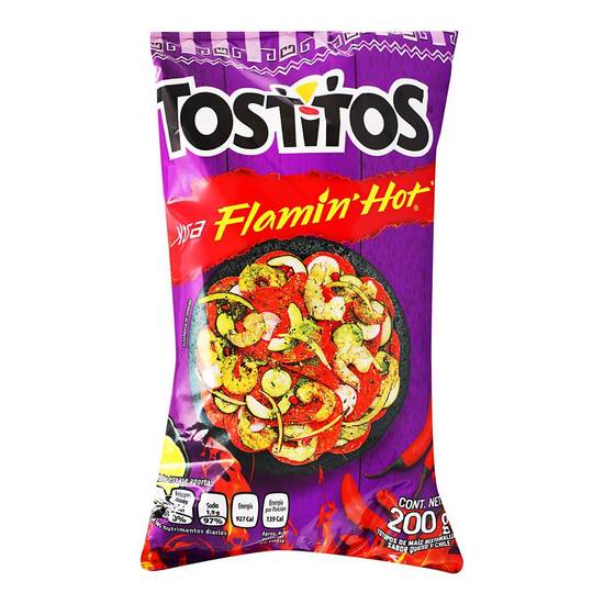 Tostitos totopos sabor flamin hot (bolsa 180 g)