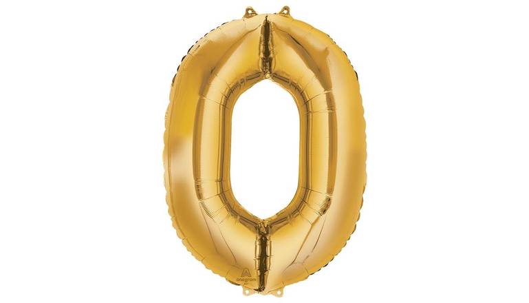 35'' Gold Number (0) - Balloon