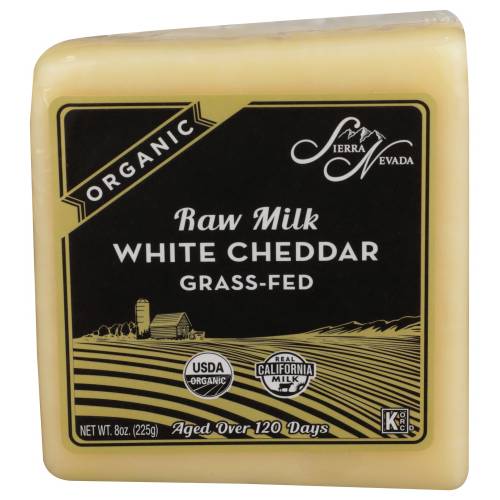Sierra Nevada Cheese Organic Raw Milk Grass-Fed White Cheddar Cheese