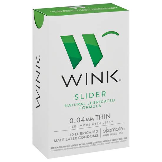 Wink Male Lubricated Slider Latex Condoms
