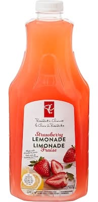 President's choice limonade aromatisée - flavored lemonade (1.54 l) (citron fraise)