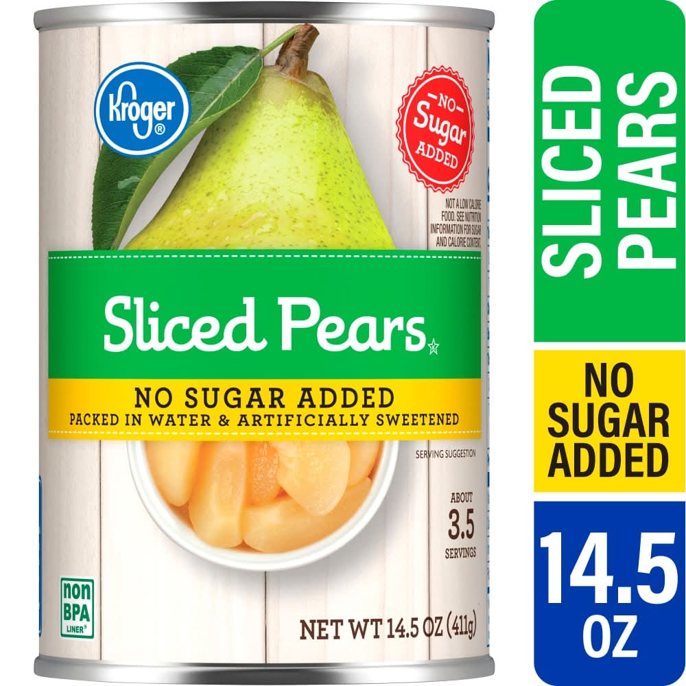 Kroger No Sugar Sliced Pears (14.5 oz)