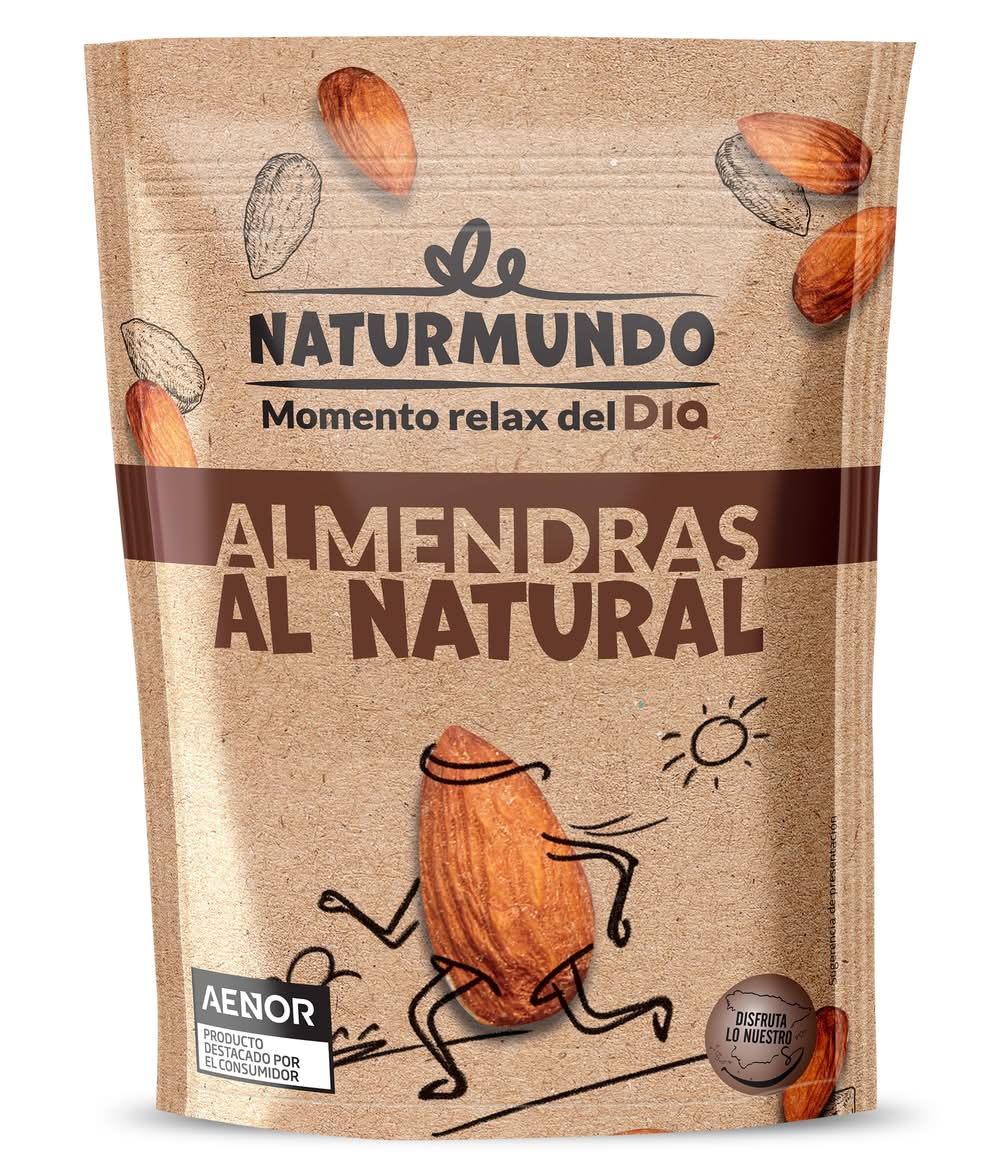 Almendras Al Natural Con Piel Naturmundo De Dia Bolsa 200 G