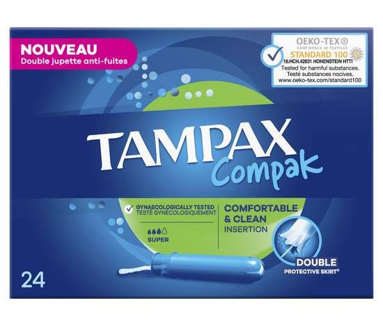 Tampax compak super tampons avec applicateur x24