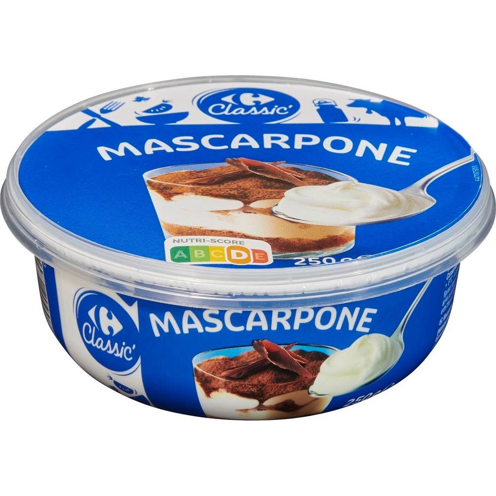 Mascarpone CARREFOUR CLASSIC' - la boite de 250g