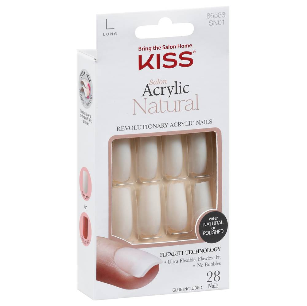 KISS Salon Acrylic Natural Long Nails (28 ct)