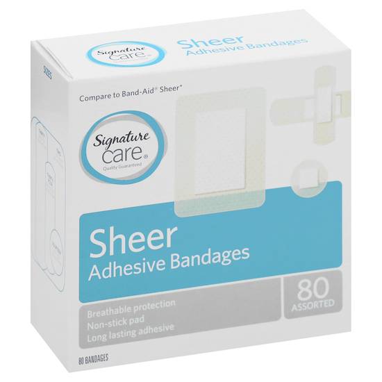 Signature Care Assorted Sheer Adhesive Bandages (80 ct)
