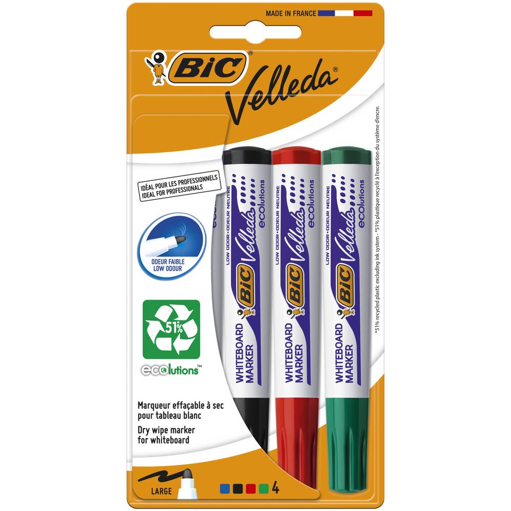 Bic Velleda - Marqueur effaçable à sec pour tableau blanc