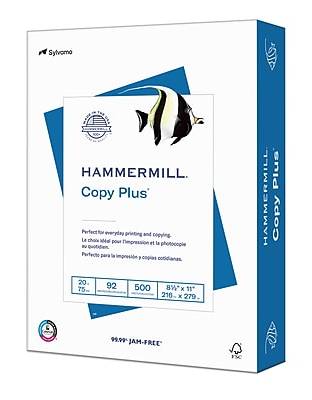 Hammermill Copy Plus 8.5 x 11 Copy Paper, 20 lbs., 92 Brightness, 500 Sheets/Ream (105007)