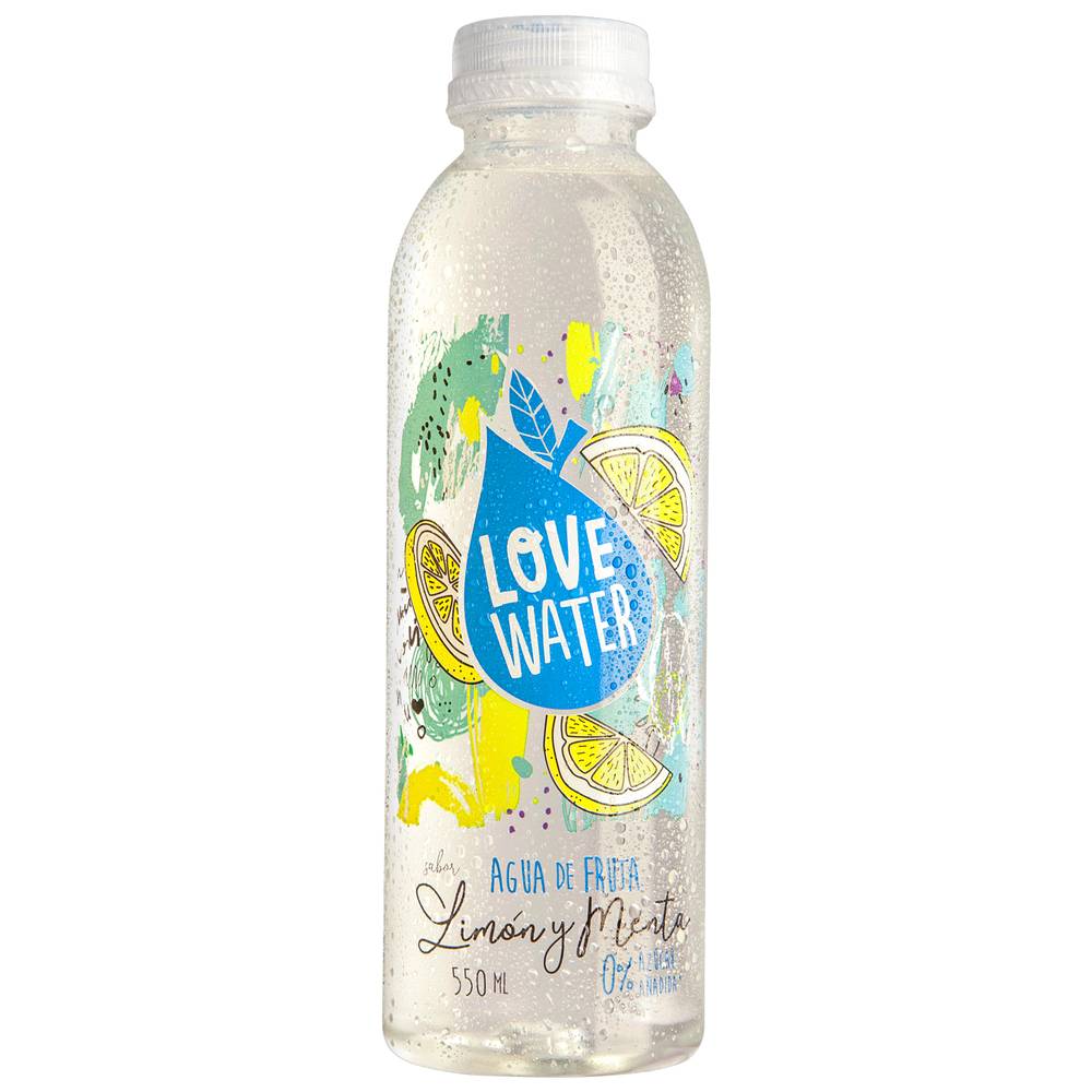 Love water agua limón menta (botella 550 ml)