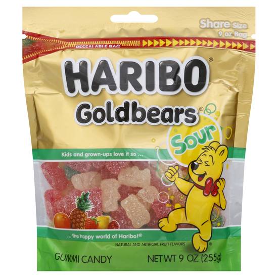 Haribo Sour Gold Gummi Bears Candy (9 oz)