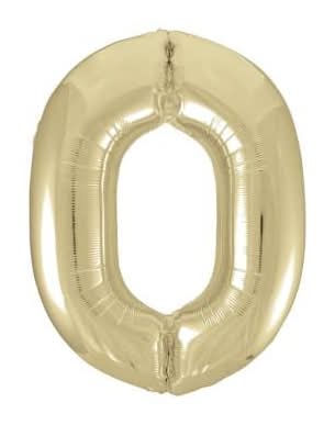INFLATED Giant Gold Foil Number Balloon 34in 0