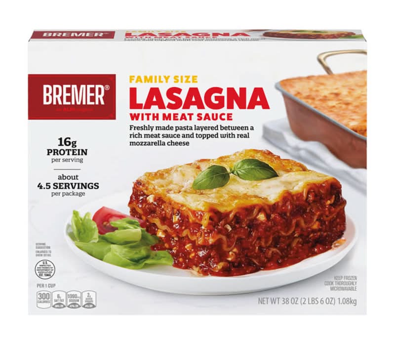 Bremer Bistro Lasagna With Meat Sauce, Mozzarella Cheese (38 oz)