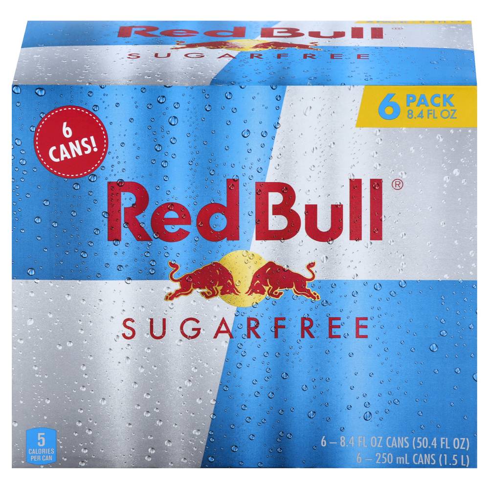 Red Bull Sugar Free Energy Drink (6 ct, 8.4 fl oz)
