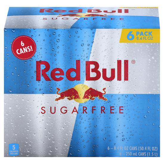Red Bull Sugar Free Energy Drink (6 ct, 8.4 fl oz)