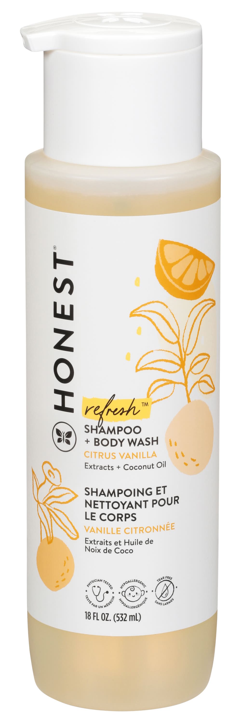 Honest Refresh Citrus Vanilla Shampoo + Body Wash (18 fl oz)