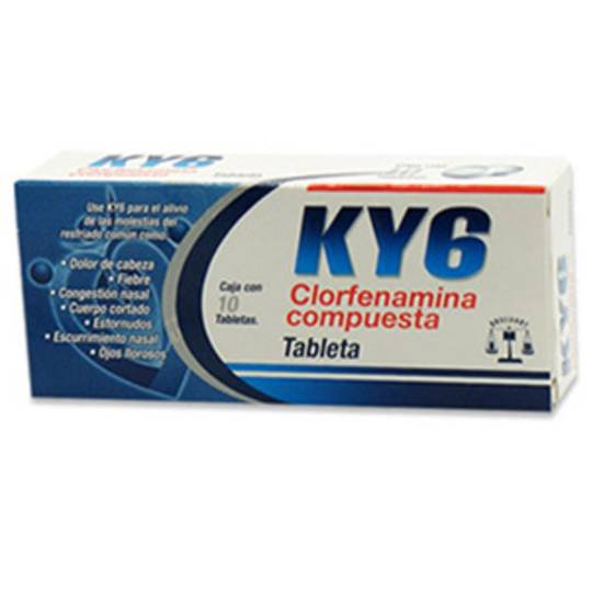Bruluag ky6 clorfenamina compuesta tabletas (caja 10 piezas)