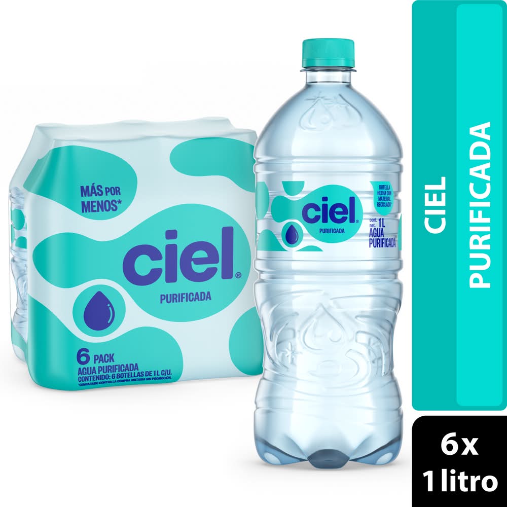 Ciel · Agua purificada natural (6 x 1 L)