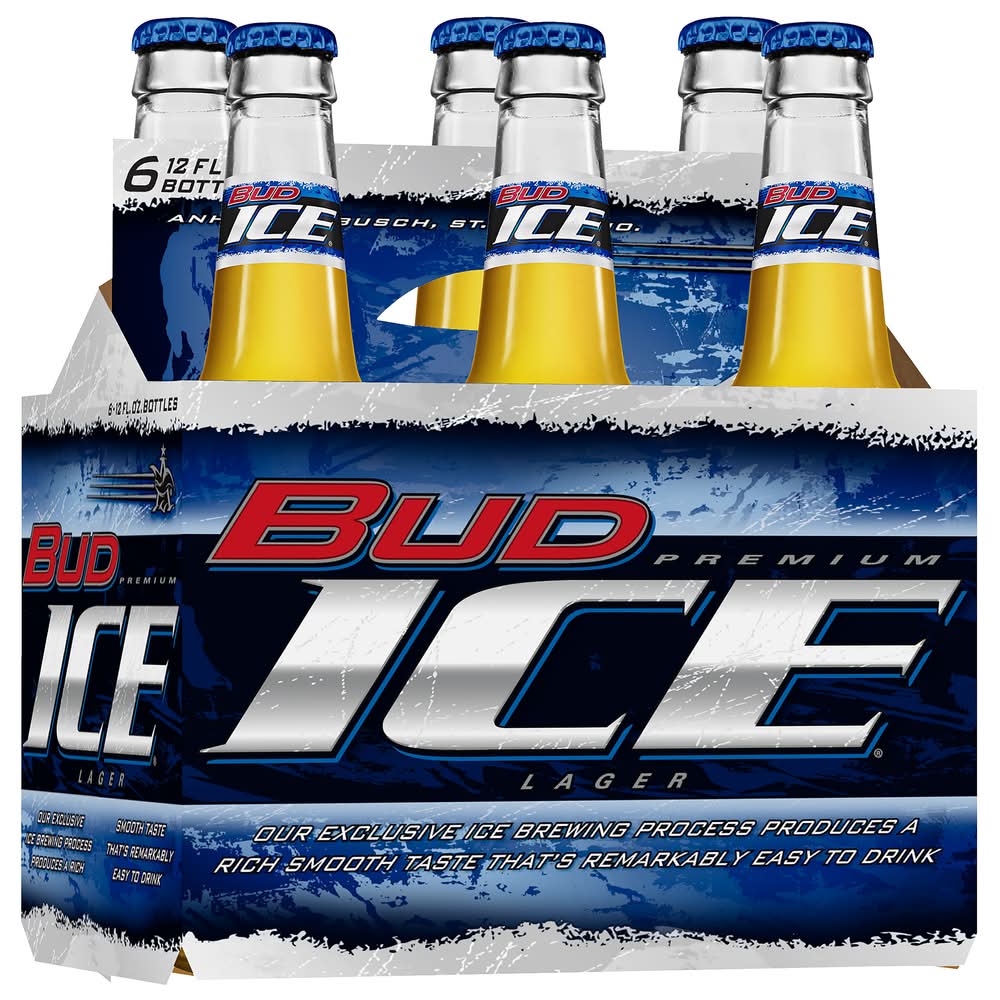 Bud Ice Lager Beer (6 x 12 fl oz)