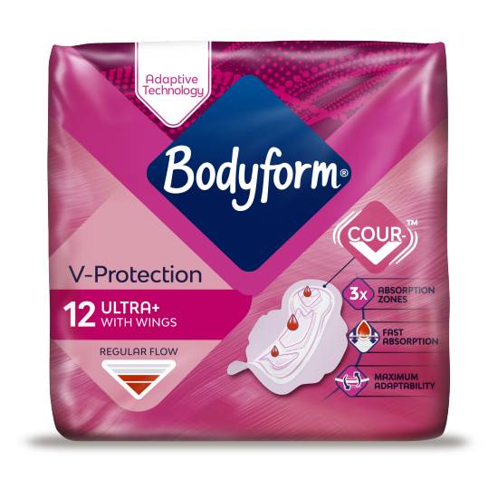 Bodyform Cour-V Ultra Normal Sanitary Towels Wings 12 pack