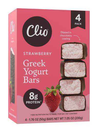 Clio Greek Yogurt Bar, Strawberry (4 x 1.76 oz)