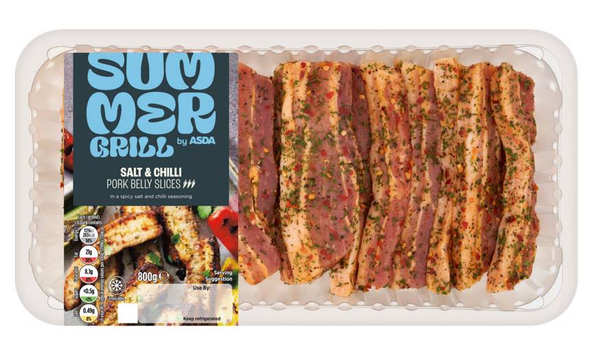 ASDA Spicy Salt & Chilli Pork Belly Slices (800g)