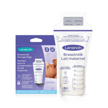 Lansinoh Breast Milk Pre-Sterilized Storage Bags (50 ct)