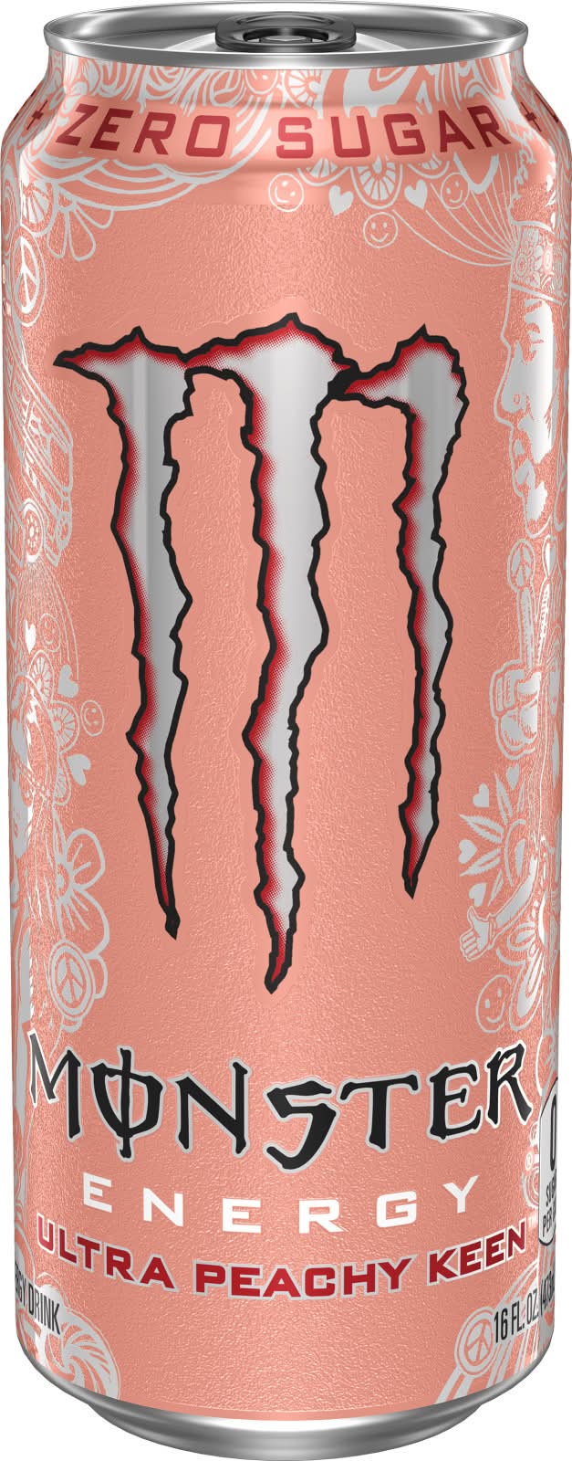 Monster Ultra Zero Sugar Energy Drink, Ultra Peachy Keen (16 fl oz)