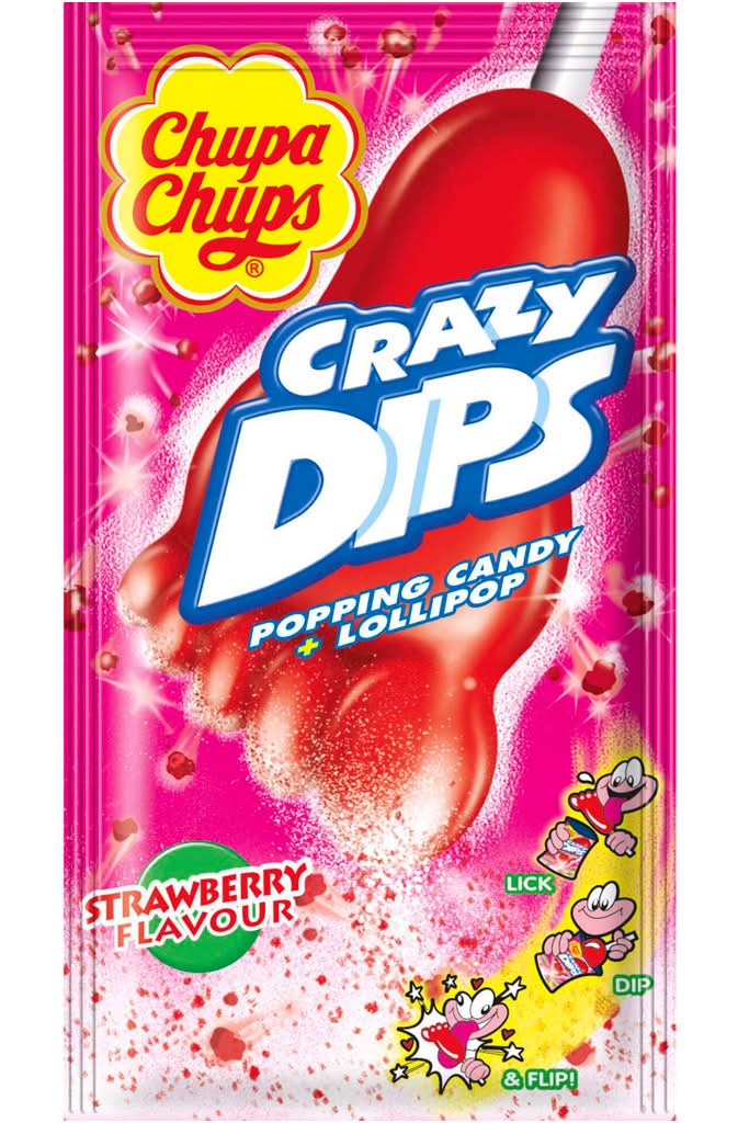 Chupa Chups - Chupas crazy dips, morango, 14 g