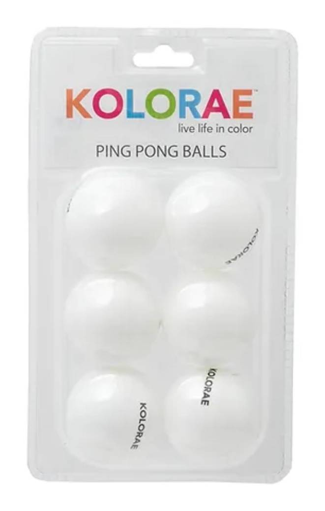 Kolorae Ping Pong Balls, White (6 ct)