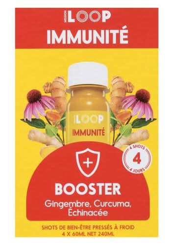 Loop booster shot jus pressé à froid au gingembre poire et citron (4 pièces, 73 ml) - loop cold pressed juice (4 x 73 ml)