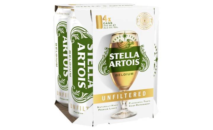 Stella Unfiltered 4 x 440ml Cans (404986)