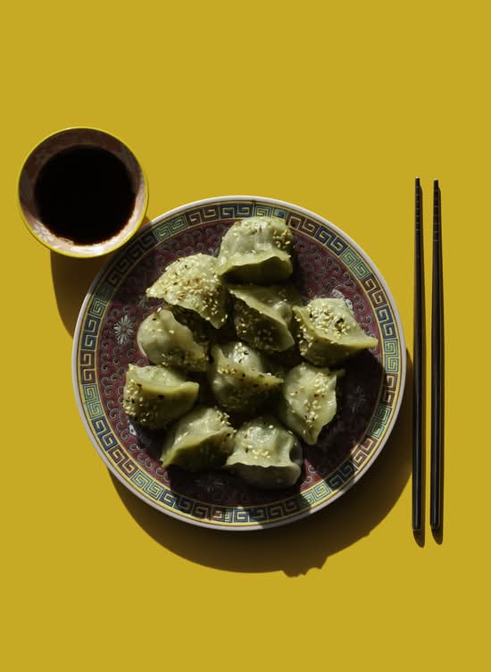 Jiaozi Szpinak i Ser