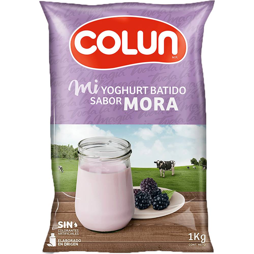 Colun yogur batido sabor mora (bolsa 1 kg)