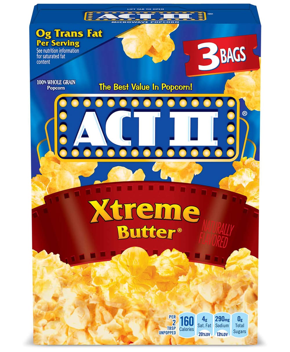 Act II Microwave Popcorn, Xtreme Butter (3 x 2.75 oz)