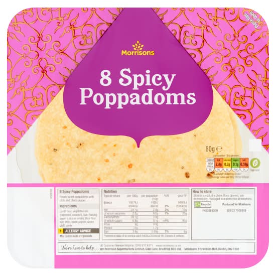 Morrisons Spicy Poppadoms (8 pack)