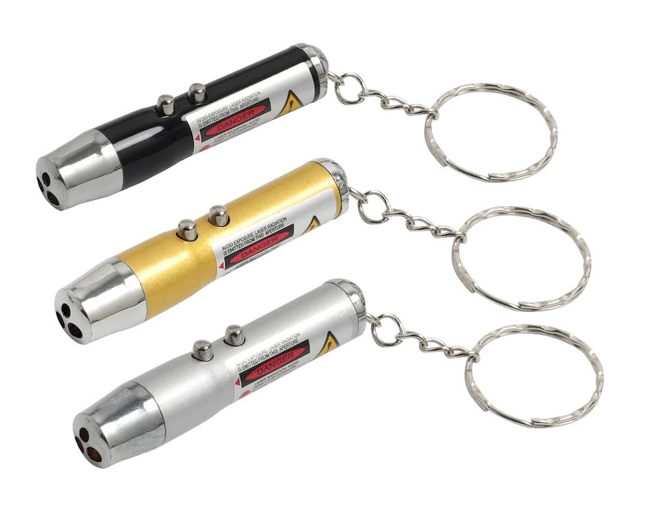 Greenbrier Key Ring Laser Pointer Super Bright Led Light Dual Function Key Chain, Assorted