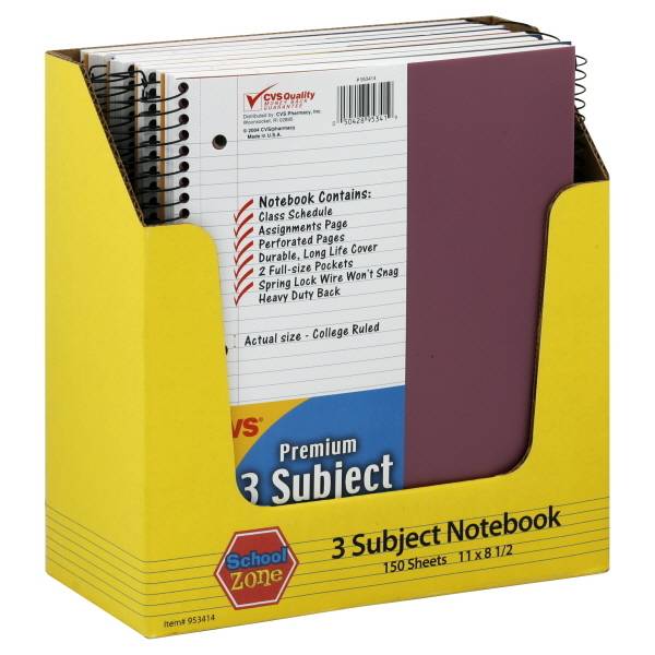 CVS Pharmacy Premium 3 Subject Notebooks