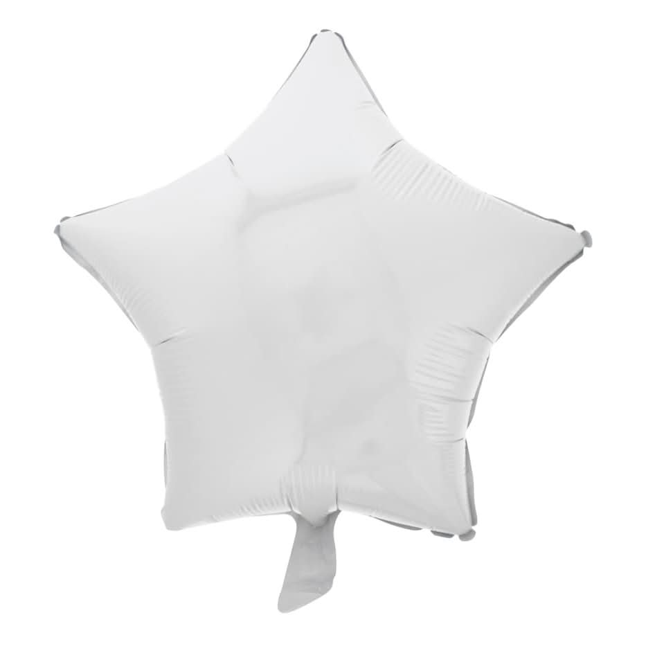 Pearlized Star Shaped Foil Balloons, 18 In, White