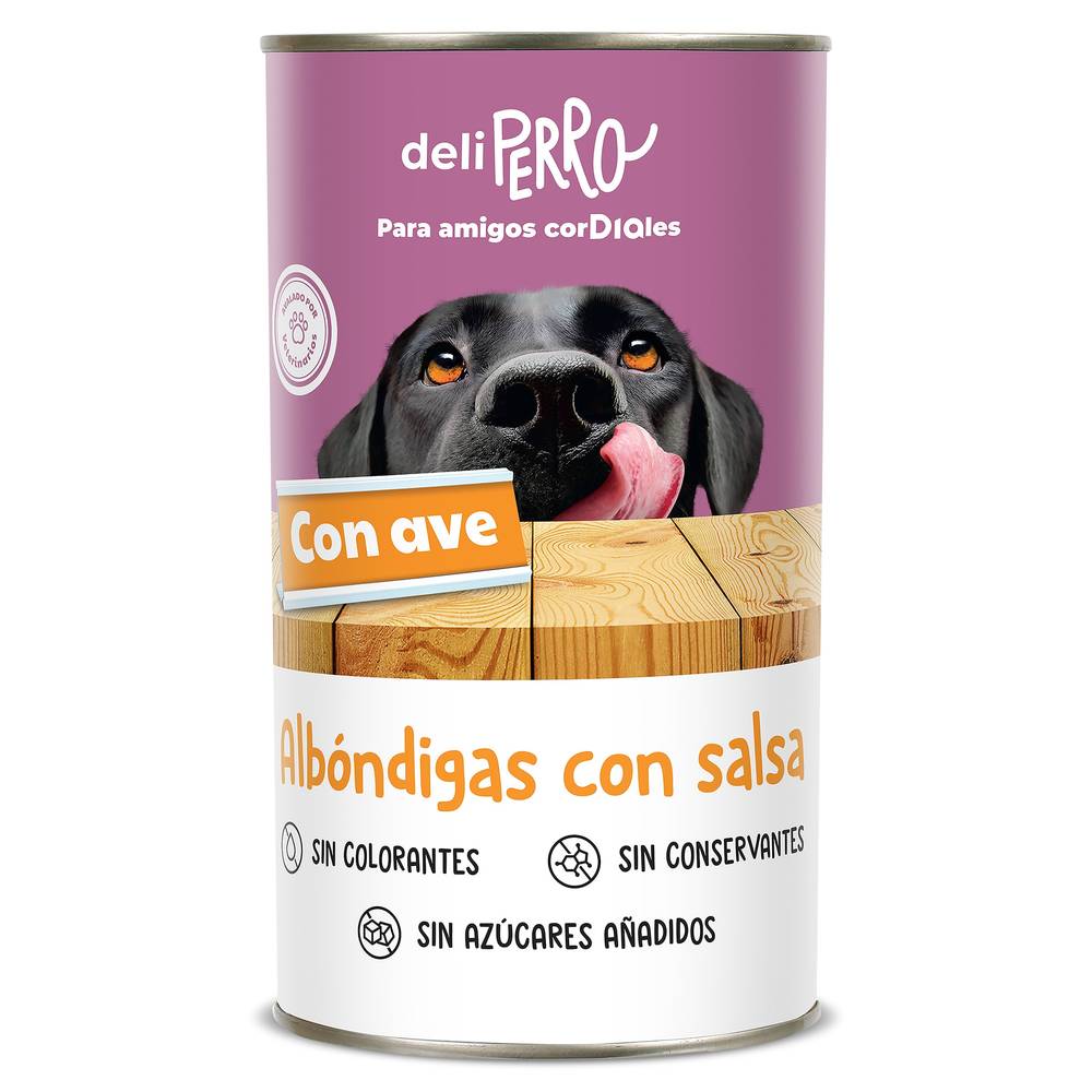 Alimento Para Perros Albóndigas Con Salsa De Ave Deliperro De Dia Lata 1.2 Kg